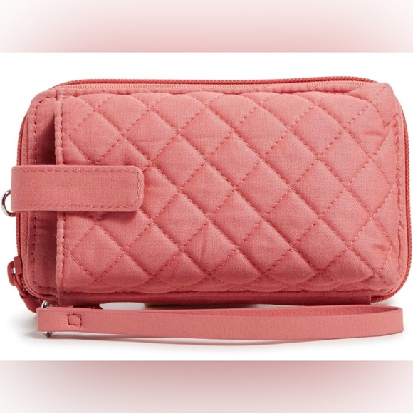 Vera Bradley coral pink wristlet - Picture 1 of 8